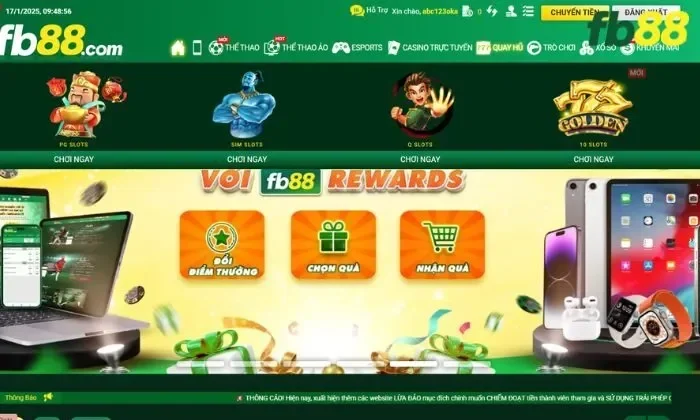 Giới thiệu về sảnh 10 Slots FB88
