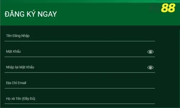 Đăng ký Fb88 Nhập thông tin cá nhân mà Fb88 yêu cầu