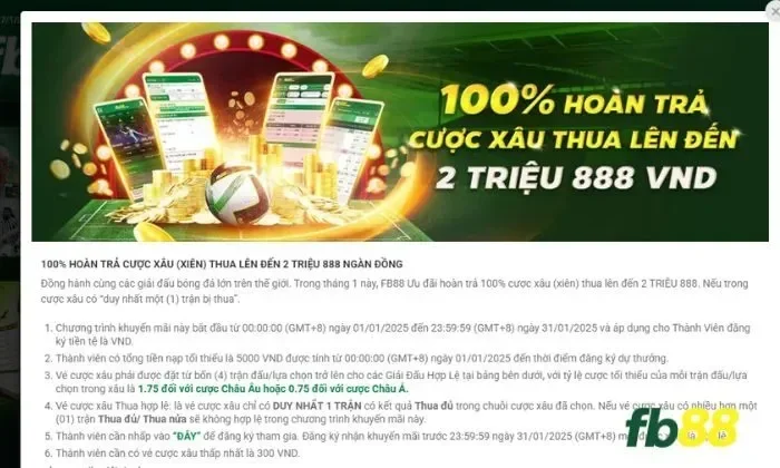 Điều kiện và điều khoản của chương trình hoàn trả mỗi ngày eSports FB88 chi tiết