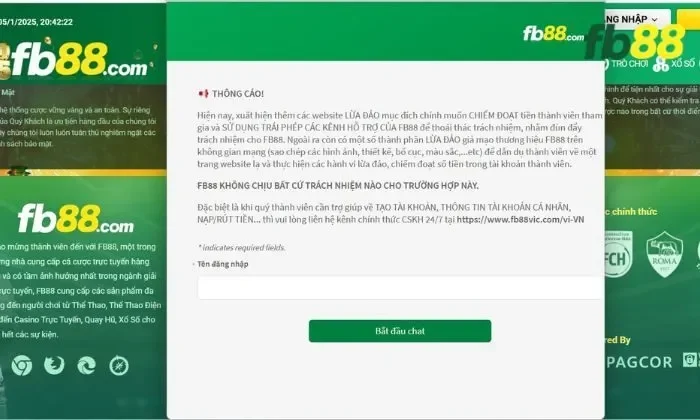 Liên hệ FB88 qua Livechat