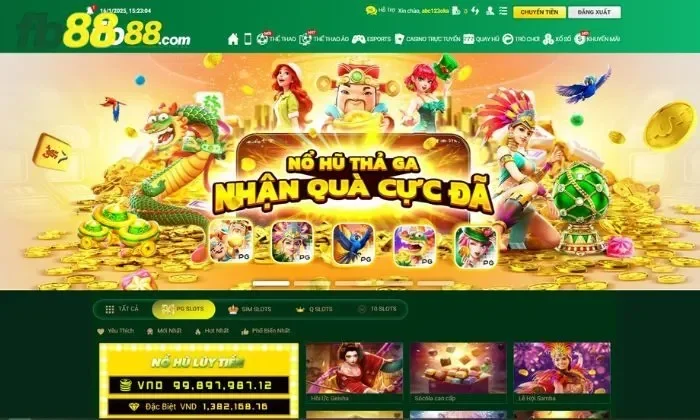 Sảnh game PG Slots FB88 luôn thu hút sự chú ý của đông đảo người chơi
