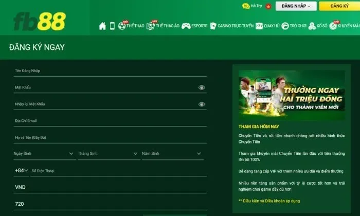 Bấm “Đăng ký” để tạo tài khoản